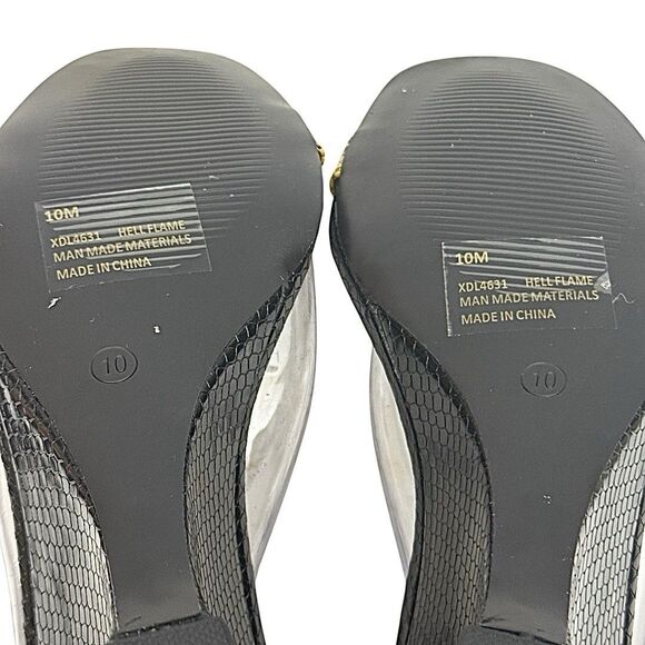 Dolls Kill Cape Robbin Red & Yellow Hell Flame Wedge Heel Size 10 M Patent - Picture 3 of 9